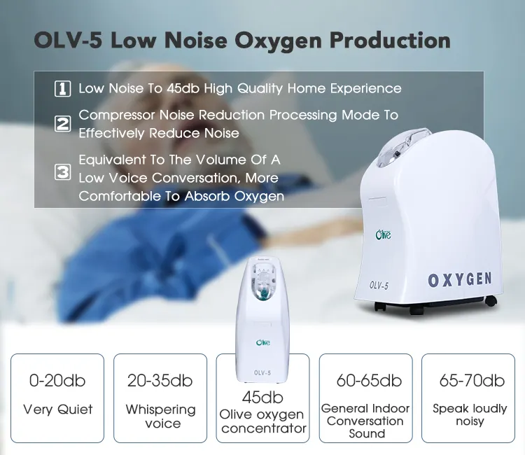 1-5l Adjust Flow 96% High Purity Electric Oxygen Concentrator Machine Oxygen Concerntrator Ce Breathing Apparatus 1 Set Olive