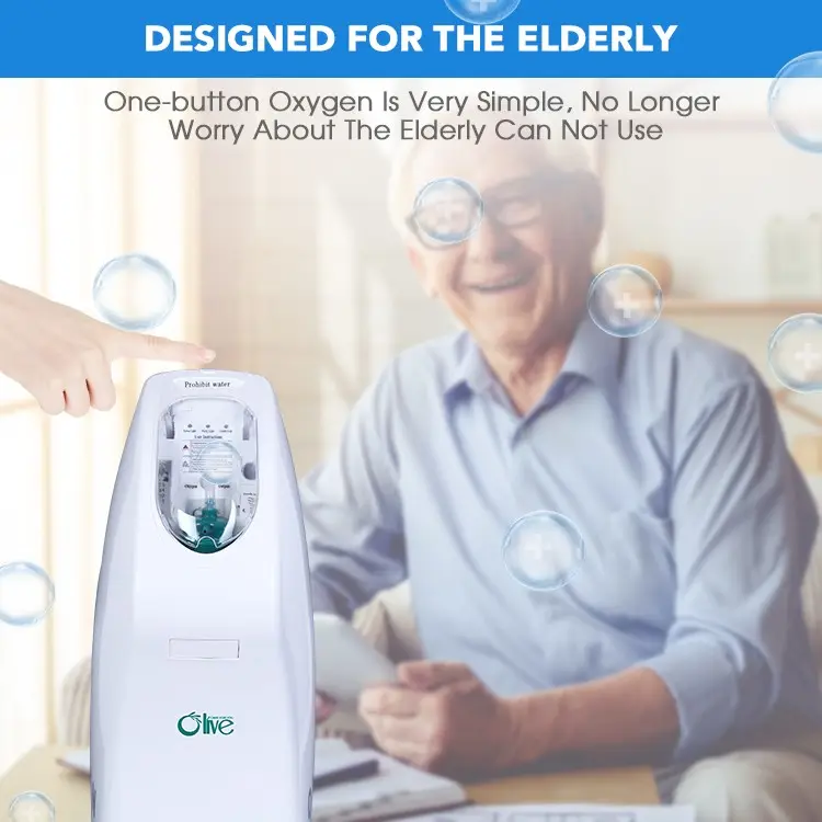1-5l Adjust Flow 96% High Purity Electric Oxygen Concentrator Machine Oxygen Concerntrator Ce Breathing Apparatus 1 Set Olive